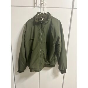 VF Imagewear Fleece Jacket‎ Olive Green Mens Size Large Long Tall Workwear L/L